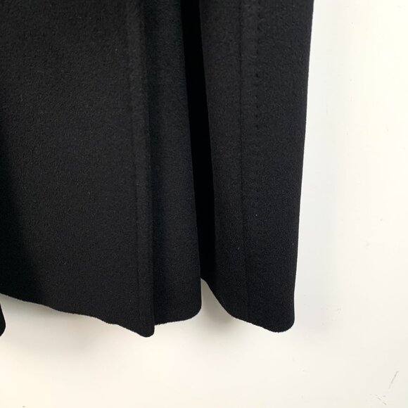 MaxMara Double-Breasted Belted Wool & Cashmere Coat Black XS Made In Italy - Picture 4 of 7